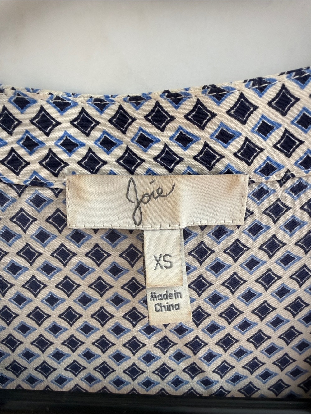 Joie Black and White Geometric Tie-Front Blouse - Picture 2 of 4
